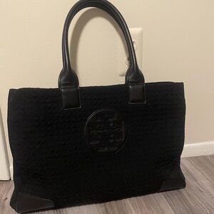 Tory Burch Black Textured Tote